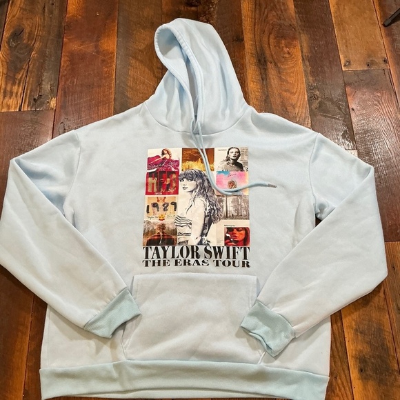 Taylor Swift Eras Tour Blue Hoodie Sweatshirt XL Graphic Album Print - Picture 1 of 7